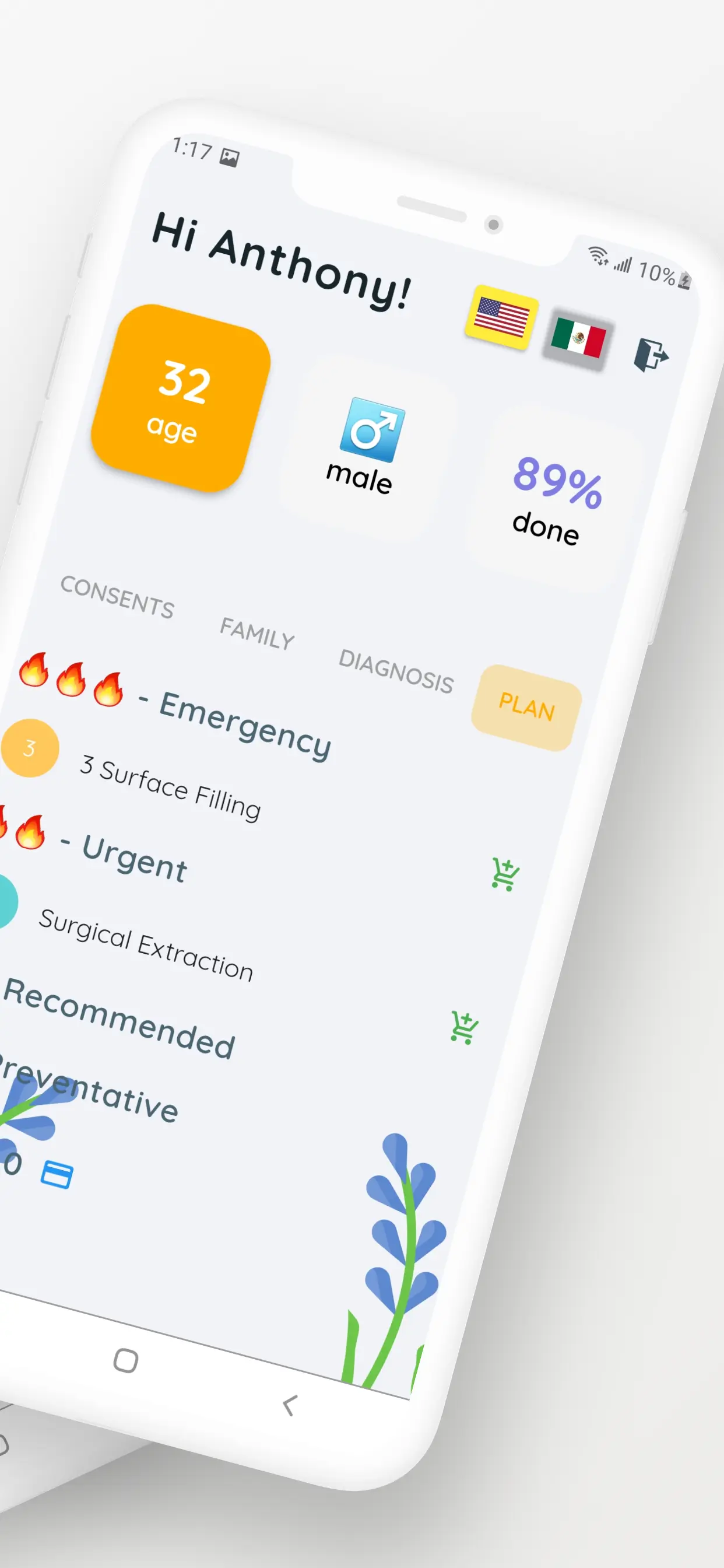 Screenshot of the FutureDent app